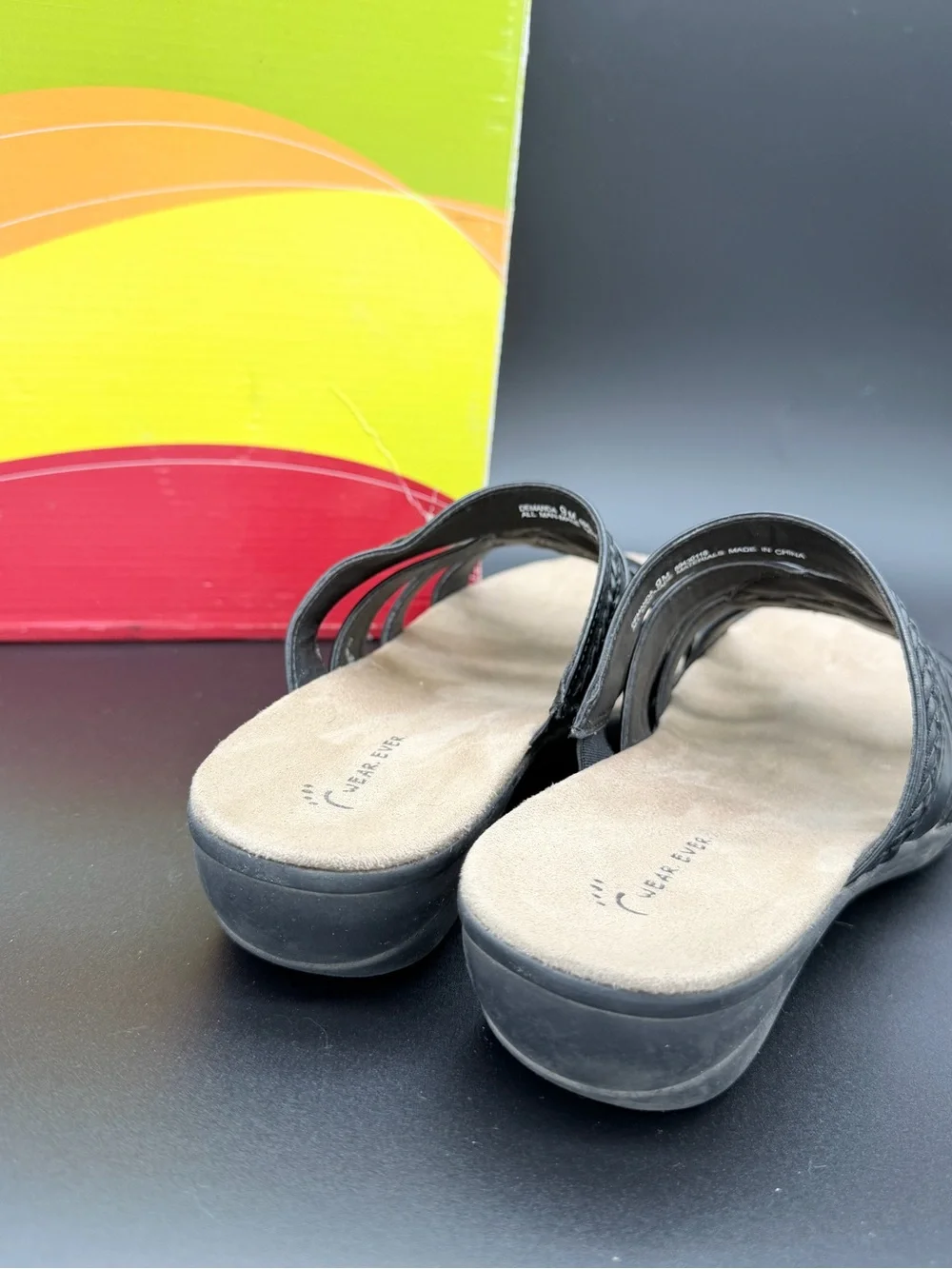 Wear.Ever Demanda Black Strappy Wedge Sandals – Size 9